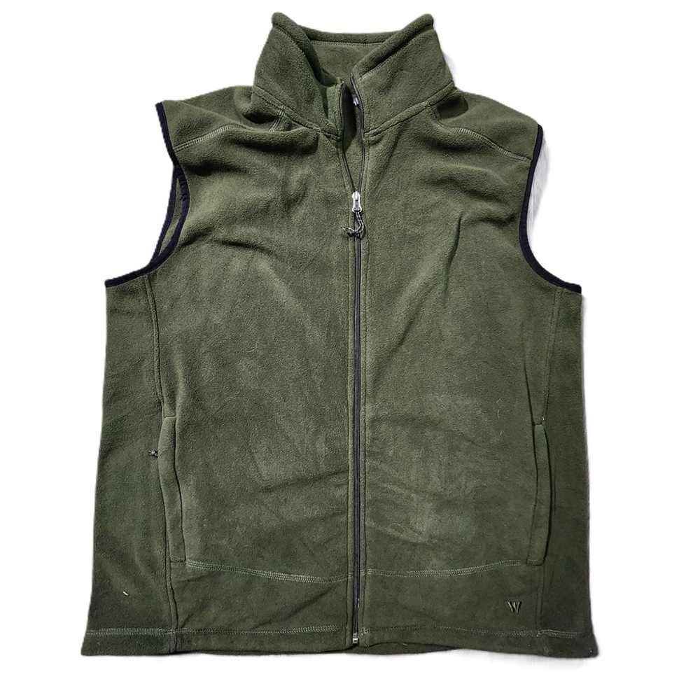 White Sierra Mens Green Fleece Vest Large